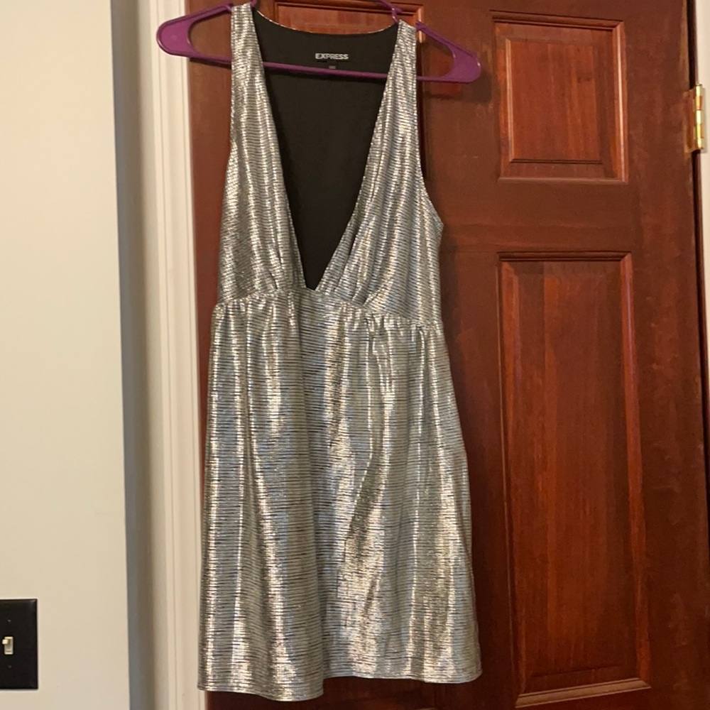 Silver mini dress